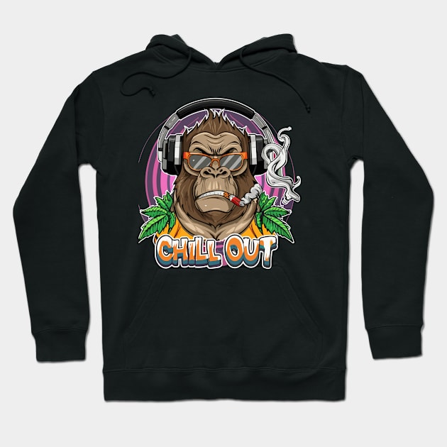 Hip Hop Gorilla Chill Out Artwork Hoodie by diegotorres